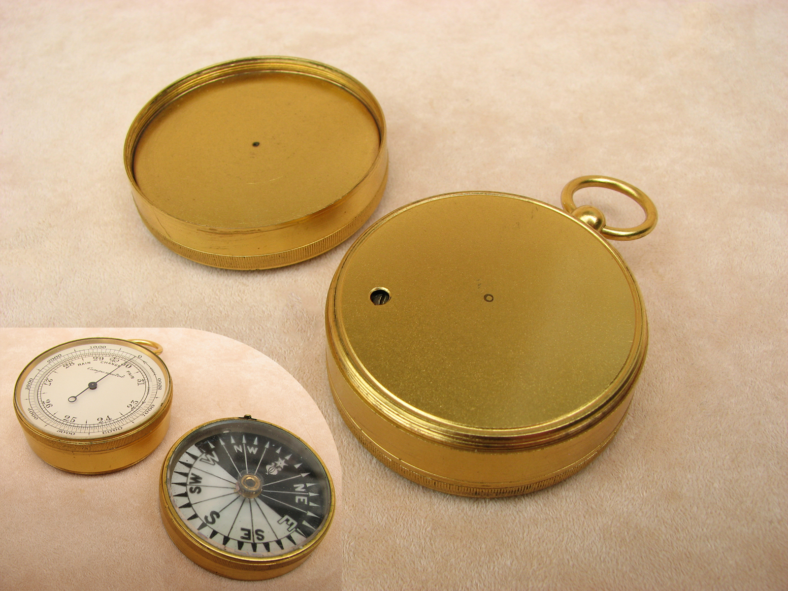 Victorian pocket barometer and compass compendium, circa 1880